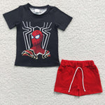 BSSO0226 Spider man Red Boy's Shorts Set