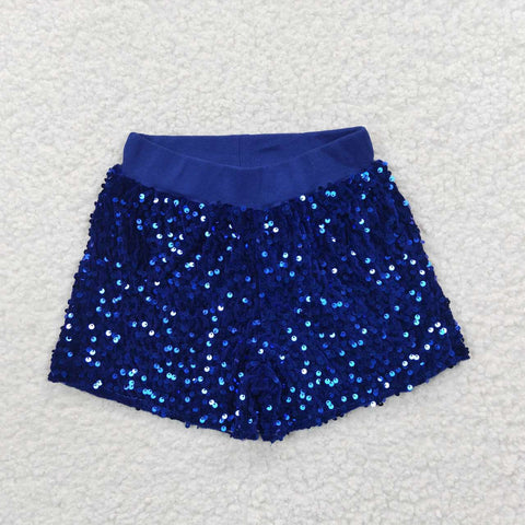 SS0038 Boutique Shiny Blue Sequin Shorts