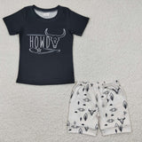 BSSO0213 HOWDY Black Boy's Shorts Set