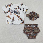 GBO0096 Wild Thing Leopard Baby Girl's Bummie Set