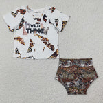 GBO0096 Wild Thing Leopard Baby Girl's Bummie Set