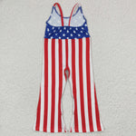 SR0256 National day Flag Star Stripe Girl's Jumpsuit