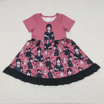 SALE GSD0288 Wednesday Cartoon Girl Guitar Pink Girl's Dress