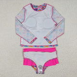 S0062 Leopard Hot Pink Cute Girl's Swimsuit