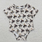 SR0306 Horse riding Short Sleeves Baby Boy's Romper