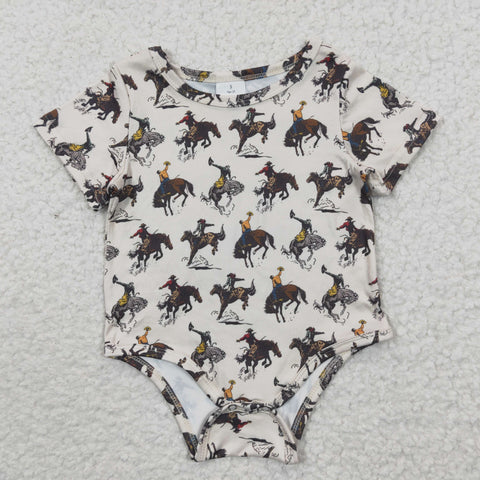 SR0306 Horse riding Short Sleeves Baby Boy's Romper