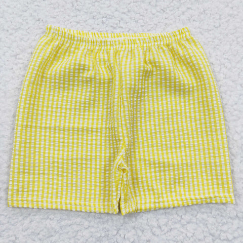 SS0077 Seersucker Yellow Plaid Boy's Shorts