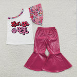 GSPO0595 Fashion Let's go girls Pink Leather Girl's Set