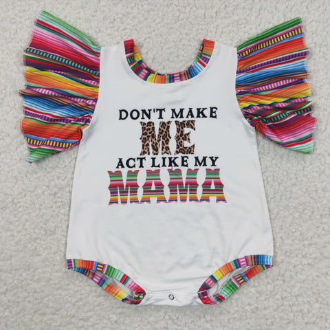 SR0361 Don't make me act like my mama Western Baby Girl's Romper