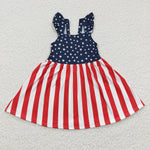 GSD0289 National day Flag Star Stripe Girl's Dress