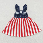 GSD0289 National day Flag Star Stripe Girl's Dress