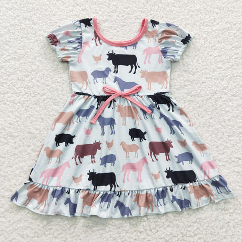 GSD0306 Cow Pink Cute Girl's Dress