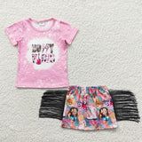 GSD0317 Dolly Vibes Pink Tassel Skirt Girl's Set