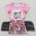 GSD0317 Dolly Vibes Pink Tassel Skirt Girl's Set