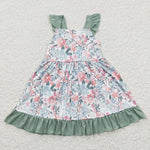 GSD0319 Summer Mint Flower Girl's Dress