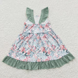 GSD0319 Summer Mint Flower Girl's Dress