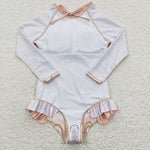 S0086 Summer Rainbow Girl's Swimsuit Onesie