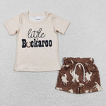 BSSO0229 Little Buckaroo Brown Boy's Shorts Set