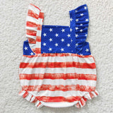 SR0326 National day Flag Star Cute Baby Boy's Romper