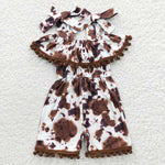 SR0307 Westerm Brown Fashion Girl's Jumpsuit