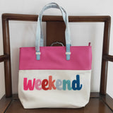 BA0052 Weekend Colorful PU Bag Leather Tote Bag