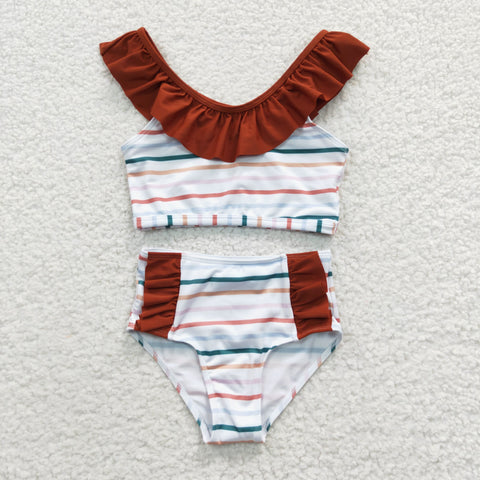 S0082 Fashion Stripe cute Girl's Swimsuit