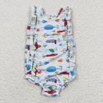 S0043 New Fish Hook Girl's Swimsuit