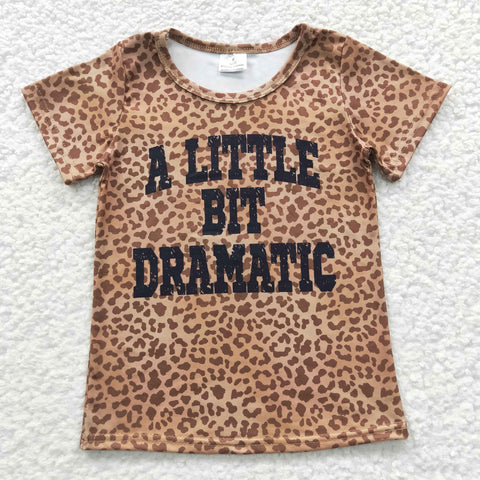 BT0219 A little bit dramatic Leopard Girl's Shirt Top