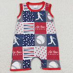 SR0356 Baseball Baby Boy's Romper