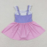 S0133 Boutique Summer Princess Purple Cute Girl's Swimsuit