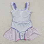 S0133 Boutique Summer Princess Purple Cute Girl's Swimsuit