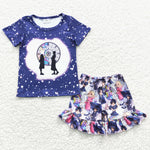 GSSO0296 Wednesday Cartoon Girl's Shorts Set