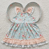 GSD0308 Flower Pink Floral Cute Girl's Dress