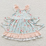 GSD0308 Flower Pink Floral Cute Girl's Dress