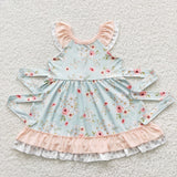 GSD0308 Flower Pink Floral Cute Girl's Dress