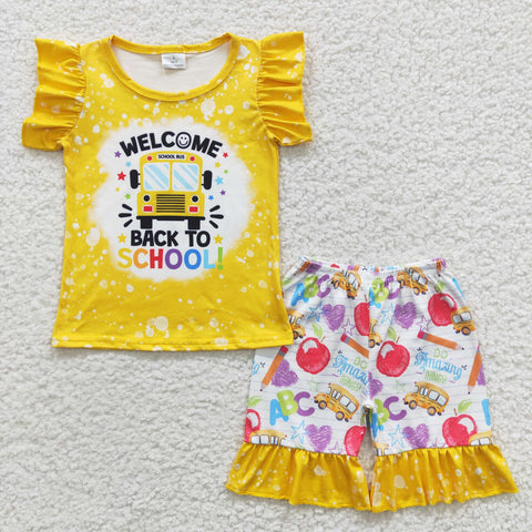 GSSO0284 Back To School Yellow Boy's Shorts Set