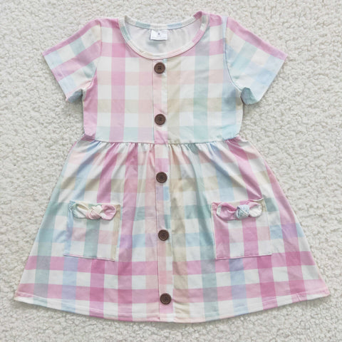 GSD0296 Colorful Plaid Girl's Dress