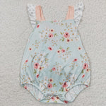 SR0336 Flower Pink Floral Baby Boy's Romper