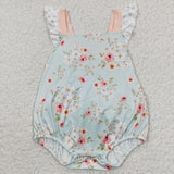 SR0336 Flower Pink Floral Baby Boy's Romper