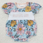 SR0344 Mama's girl Flower Pink Cute Baby Girl's Romper