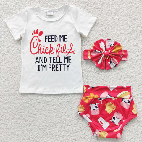 GBO0079 Chick fil a Farm Cow Girl's Bummie Set