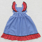 GSD0191 Seersucker Embroidery Flag Girl's Dress
