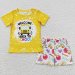 BSSO0252 Back To School Yellow Boy's Shorts Set