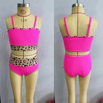 S0138 Hot Pink Leopard Girl's Swimsuit