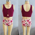 S0141 Flower Sleeveless Girl's Swimsuit