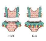 MOQ 5 pcs Summer Rainbow Girl's Swimsuit