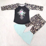 SALE 6 B3-1 Easter cross leopard print Girl's set